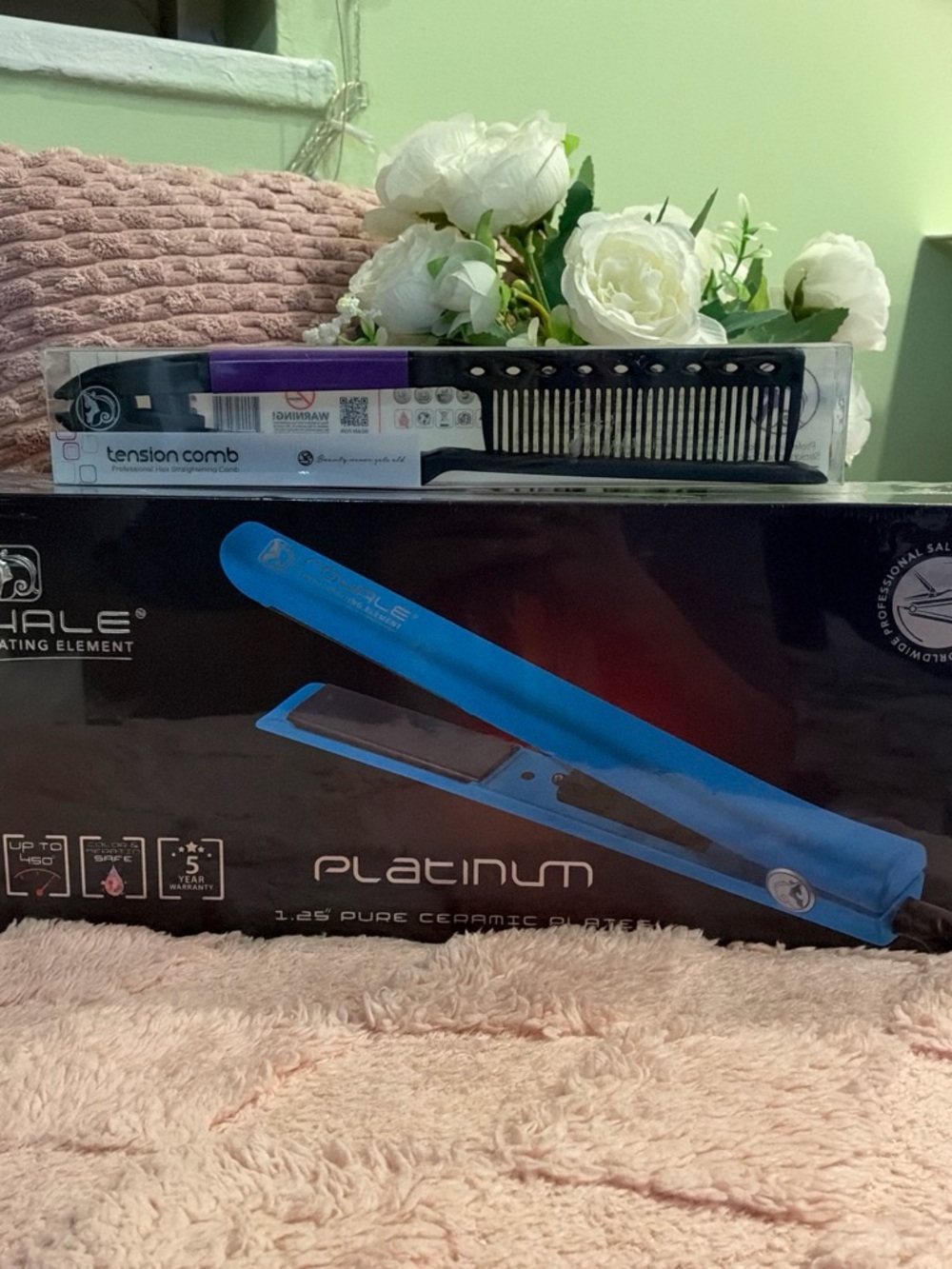 Platinum 1.25" Ceramic Flat Iron - Blue